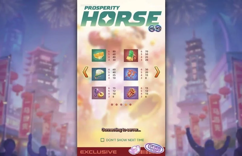 Prosperity Horse - talahanayan ng bayad ng mga simbolo